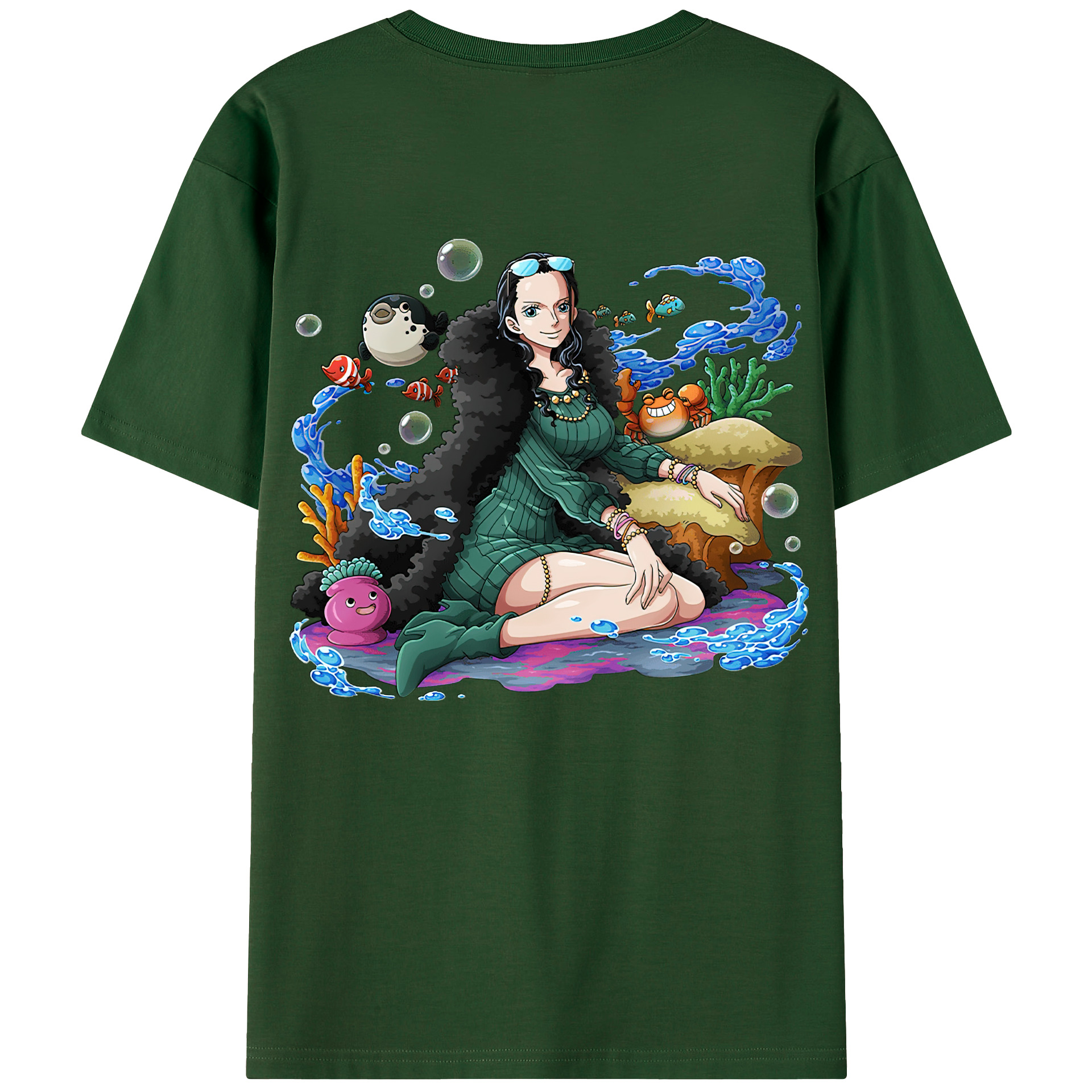 ワンピース ニコ・ロビン ONE PIECE Nico Robin 綿100％半袖Tシャツ（背面プリント）